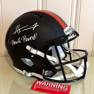 Cleveland Browns Harold Fannin Jr Autographed Full Size Riddell Speed Helmet COA